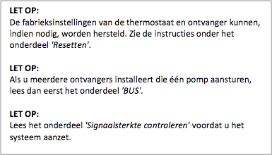 Tips voor installatie van Robot RCE RF